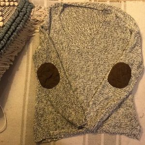 Soft knit peppered sweater w Professor elbow pads